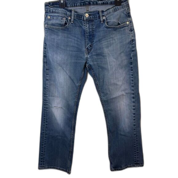 Levi's 559 Men's Jeans Light Wash Blue Denim Straight Fit Stretch Size 33x30 - Picture 1 of 9